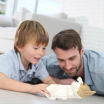 Larcele Micro Building Blocks Set DIY Mini Building Toy Bricks for Age Over 12 Years 1136 Pieces KLJM-02 (Welsh Corgi 2)