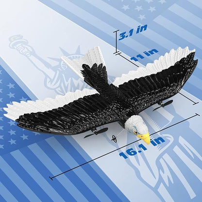 DEERC RC Plane Remote Control Eagle Plane RTF Airplane 2.4GHZ 2CH Flying Bird with 2 Batteries &amp Propeller 6-axis Gyro Stabilizer Easy to Fly for Beginners Adults Kids Boys