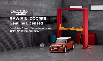 1:76 Turbo Racing Scale RC Sport Car Table Racing Remote Control Mini Model Car Full Proportional RTR Kit Toys (Baoma mini-red)