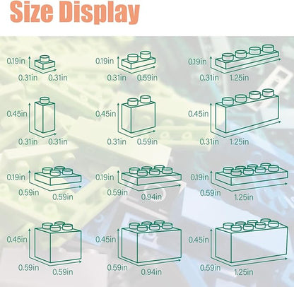1500 Pieces Building Bricks Classic Bulk Small Blocks Classic Bricks Set Basic Building Blocks Compatible with All Major Brands(Natural Colors)