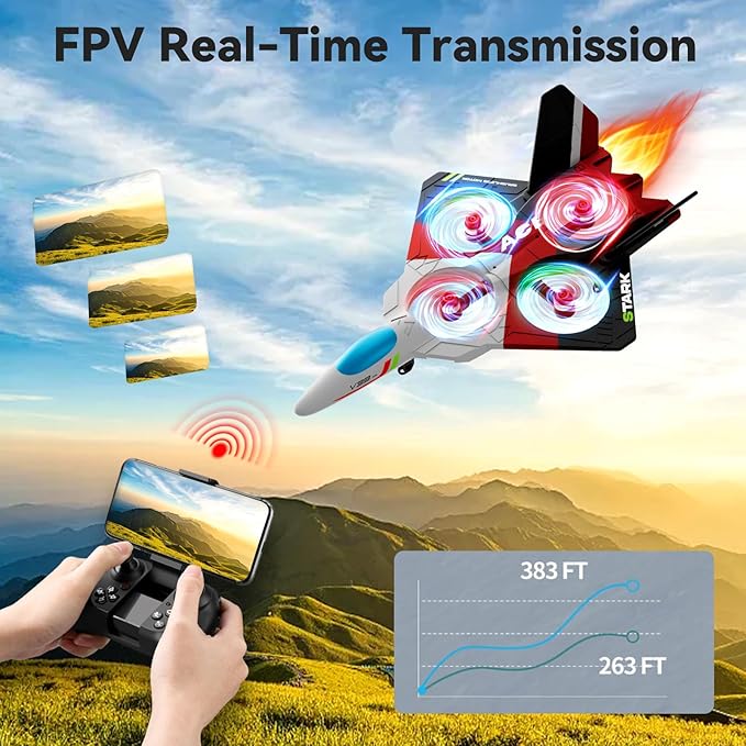 4DRC V39 RC Plane with Camera for Adults Kids RC Airplane Fighter Jet 2.4GHz RTF Glider Aircraft Plane ToysWaypoint FunctionsAltitude Hold Gesture Selfie3D Flips2 BatteriesRed
