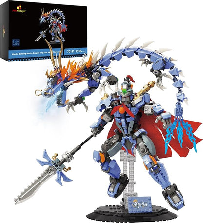 JMBricklayer Mechanical Dragon Building Set for Adults 70141 Dragon Teng Four Seas - Ying Long Building Blocks Model with Display Stand Gift Idea for Collectors Adults