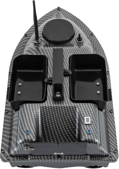 RC Bait Boat 600m/1968ft Long-Distance Control Surf Fishing Bait Boat 4.4LBS Loading Capacity with Dual 5200mAh Battery and LCD for Lake/Ocean Angling Auto Navigation (Gray)