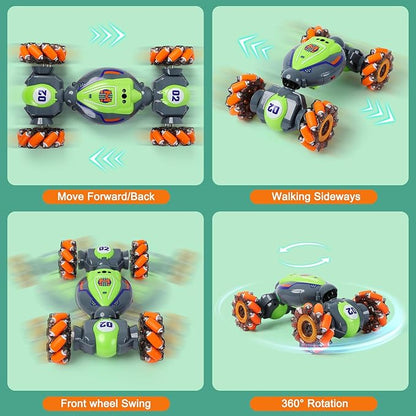 Gesture Sensing RC Stunt Car for Boys 6-12 Year Old 4WD Remote Control Cars Toys with Lights Music Best Birthday Gifts for Kids 2.4Ghz Hand Control Drift Car