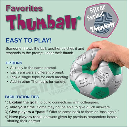 Trainers Warehouse 6 Thumball Collection 32 Prompts for Conversation Team Building Relationship and Training