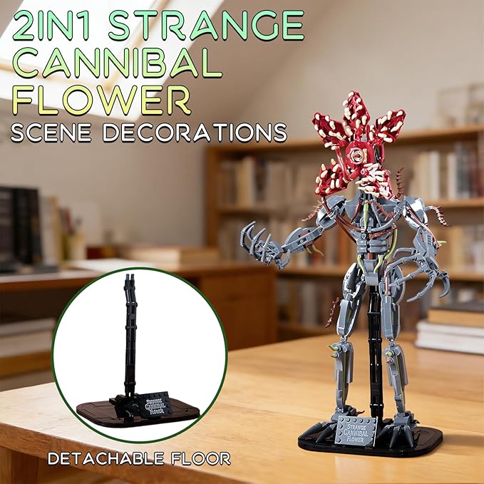2 in 1 Strange Cannibal Flower Building Blocks Sets Horror Model Toys for Adults Teens 858 PCS