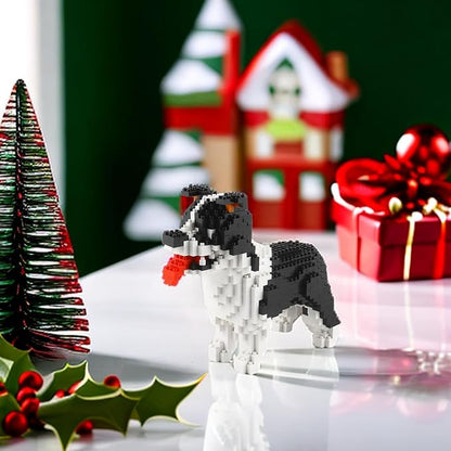 Larcele Micro Dog Building Blocks Set Pet Mini Building Toy Bricks Kit950 Pieces KLJM-02 (Border Collie)