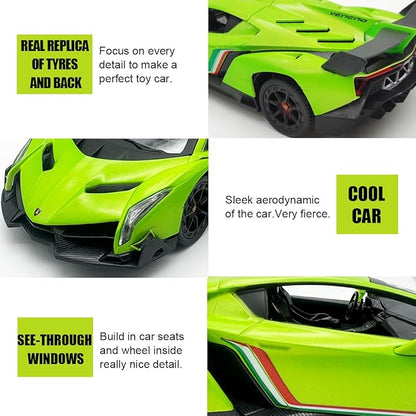 QUN FENG Lamborghini Remote Control Car 1:24 Scale Lambo Toy Car Officially Licensed Rc Cars with Light 2.4Ghz Model Car for Boys 4-7 Girls Birthday Gift Green