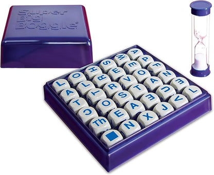 Winning Moves Super Big Boggle with 6x6 Grid and 36 Letter Cubes Games USA The Biggest Boggle Game Ever 4 Minute Sand Timer for 2 or More Players Ages 8+ (1165)