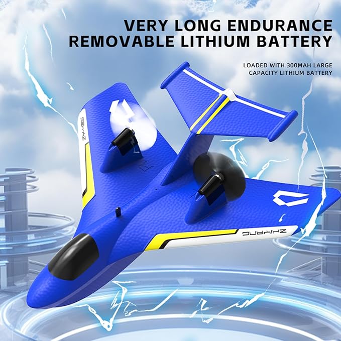 Remote Control Wireless Airplane Toy Gravity Gliders Airplane With Lights Rc Plane For Water Land &amp Air Rc Float Plane 2.4G 2 Channels Rc Remote Control Fighter Model Toy For Adults Kids (Red)