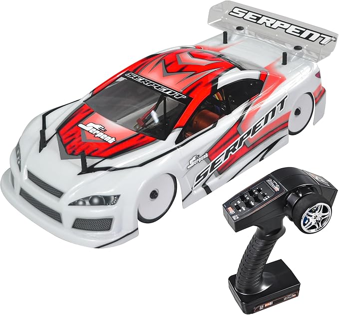 Serpent 1/10 RC Touring Car RTR 4WD Fast Electric RC Car with Brushless Motor Carbon Fiber &amp CNC Aluminum Parts High Speed Batteries and Charger Not Included (Red)