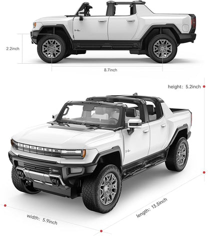 RASTAR Remote Control Car 1/16 Scale GMC Hummer EV Pickup RC Car Electric Off-Road Monster RC Hummer Truck for Kids Boys White 2.4G