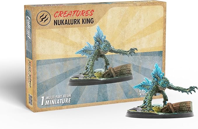 Fallout: Wasteland Warfare Creatures - Nukalurk King - RPG Unpainted Resin Figure 32mm Miniature W/ 50mm Scenic Base Nuka World