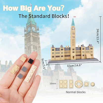 Oichy Parliament Hill Model Building Kits World Famous Architectural Building Blocks Set Ottawa Parliament Toy Set for Adults and Kids(608 PCS)