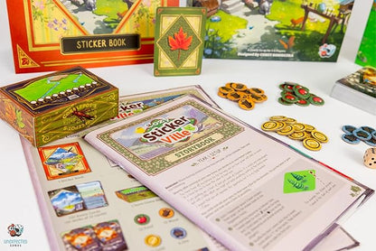 Asmodee Cozy Stickerville Board Game - Narrative Strategy Game of Village Building &amp Storytelling Family-Friendly Fun for Kids &amp Adults Ages 8+ 1-6 Players 30 Minute Playtime