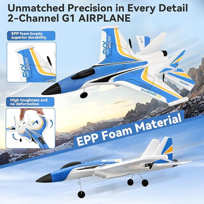 4DRC G1 RC Plane for Adults Kids RC Airplane Fighter Jet 2.4GHz 4 Channel 6-axis Gyro Stabilizer RTF Glider Aircraft Plane Toys Easy to Fly Remote Control Airplane Glider for Kids &amp Beginners