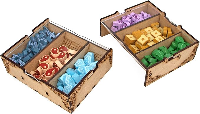 TowerRex Organizer for Flamecraft with 7 Dragons Tray - Upgrade Board Game with Storage Box Organizer for Cards Tokens and Dice - Accessories Upgrade for Components of Flamecraft