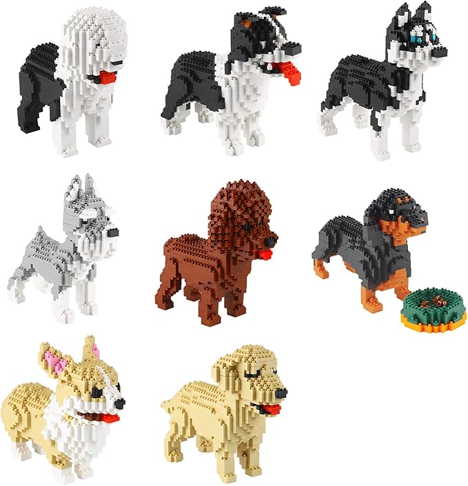 Larcele Dog Micro Building Blocks Pet Mini Building Toy Bricks880 Pieces KLJM-02 (Schnauzer)