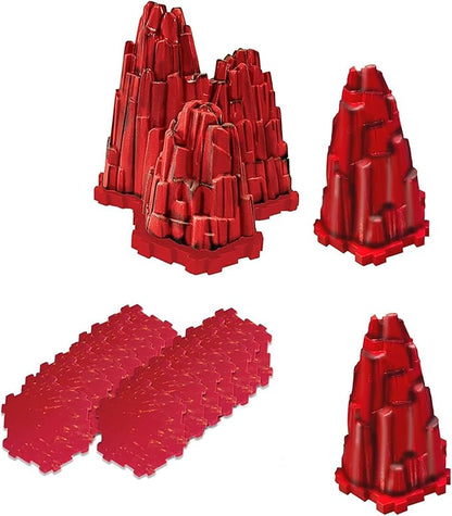 Renegade Game Studios Heroscape: Lava Fields of Valhalla Terrain Expansion 120+ Hex Tiles 4 Lava Rock Outcrop Pieces