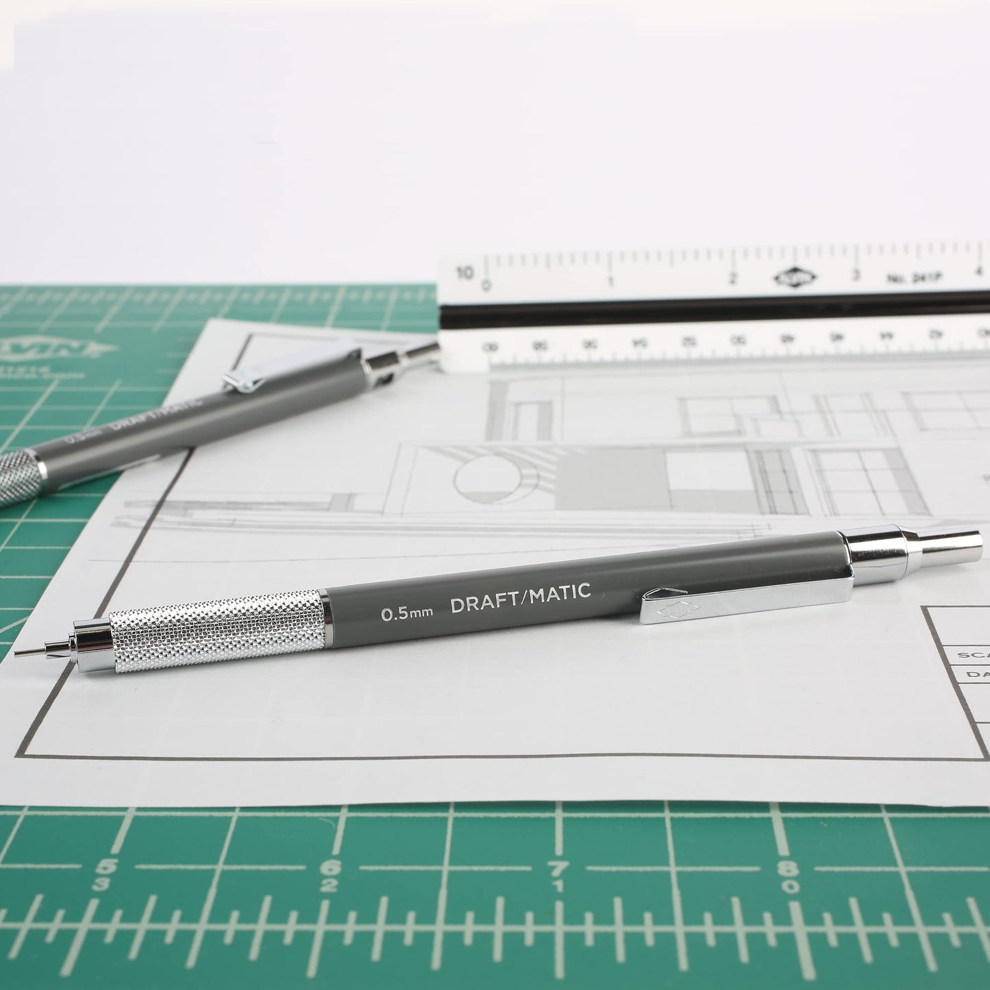 ALVIN DM05 Draft/Matic® Mechanical Pencil, 0.5mm, Stainless Steel Drawing and Design Tool for Students and Professionals, Great for Drafting, Architecture, Engineering, and Art