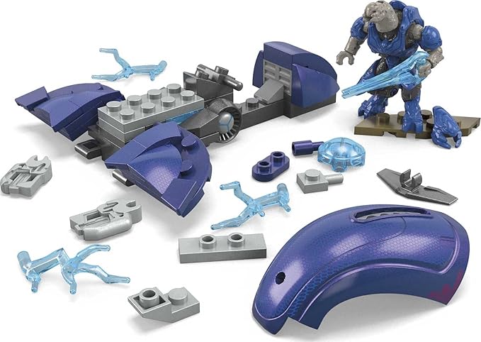 MEGA Halo Toy Building Sets Ghost of Requiem with 135 Pieces 4 Micro Action Figures and Accessories for Collectors