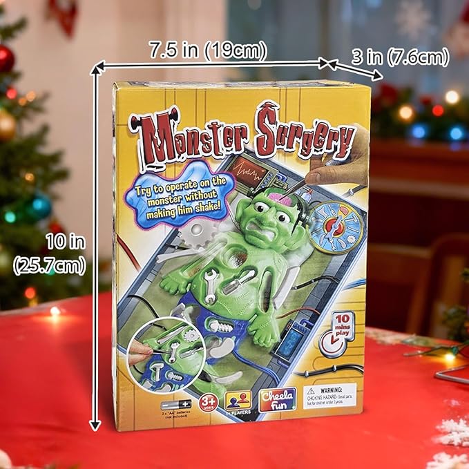 Operated Monster Board Game for Kids Ages 3-8-12 Years Old with Tweezers and Fun Game Pieces Classic Education Board Game for Single or 2 Player Popular Gifts for Kids