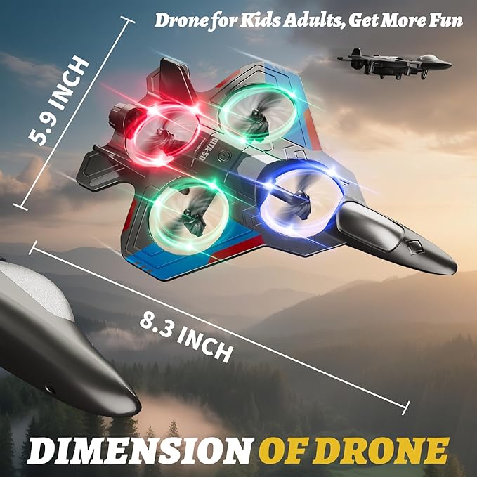 4DRC RC Planes Remote Control Airplanes for Kids Foam Remote Control Planes for Kids Adults Beginners Remote Control Helicopter Fighter Jet Drones for Kids Adults 360° Flip Easy to Fly