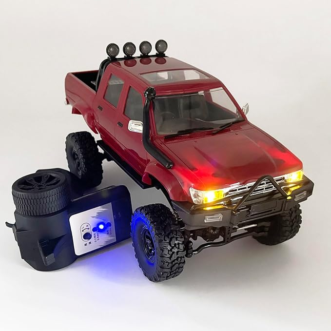 RC Rock Crawler 4x4 RC Truck 1/16 Scale RC Crawler WPL C64-1 Remote Control Truck Off Road RTR All Terrain 260 Motor 2.4GHz Fully Proportional Upgraded Chassis Hobby Vehicle for Adult