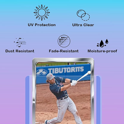 260pt 3x4 Hard Card Sleeves - 25Pcs Hard Plastic Top Loader Card Sleeves for Trading Cards Fit for Thick Baseball Basketball Hockey Football Games and Memorbilia Cards