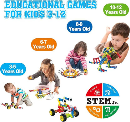 Building Toys109 Piece STEM Toys for Kids Ages 3 4 5 6 7 8 9 10 11 12 Years Old Boys and Girls Christmas Birthday Gifts Children Building Blocks Creative and Educational Kids Toys Projects