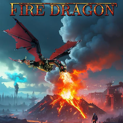Ideas fire Dragon Building SetCompatible with Mainstream Brands Adults Collectible MOC Dragon Model STEM Toy for Fans Home DecorCreative Gift for Kids Boys &amp Girls 8-16 (1018 PCS)
