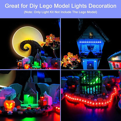Led Light Kit Compatible with Lego Disney Tim Burton's Christmas 21351 Building Set RC Version Gift Idea for Adult Builders and Fans (Model Not Includd)