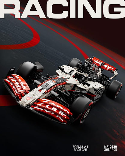 Nifeliz V25 F1 Racing Car Model Set 1:8 Scale Car Building Set for Adults Collectible and Display Gift for Racing Fans (2634 PCS NF10329)