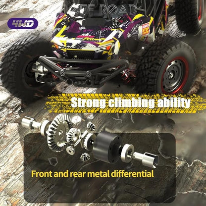 1/16 Brushless Fast RC Desert Car for Adults Top Speed 37mph Electric Off-Road RC Monster Trucks 4X4 Remote Control High Speed RC Car for Sand Land Hobby Toy Gifts SCY-16106PRO (Purple)