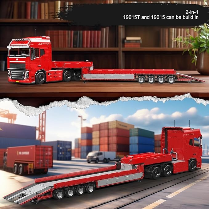 Mould King Tractor Truck Block Kits Model MOC 19015 Building Blocks Set to Build Gift for Age 14+/Adult Collections Enthusiasts(4608 Pieces with Motor/APP Remote Control)