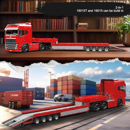 Mould King Tractor Truck Block Kits Model MOC 19015 Building Blocks Set to Build Gift for Age 14+/Adult Collections Enthusiasts(4608 Pieces with Motor/APP Remote Control)