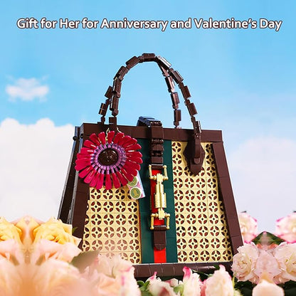 KAZI Purse Building Set Handbag Model Building BlocksPurses to Build for WomenGifts for Adults for Anniversary and Valentines DayMothers DayChristmas
