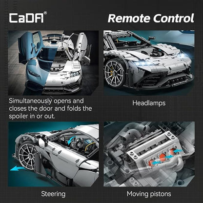 CaDA C61503W Mercedes-AMG ONE Builidng Block Set 1:8 Mercedes AMG Speed Champion Brick Model with Ejection Start Gameplay Super Car Collection Toy Sets for Adults (3295PCS)