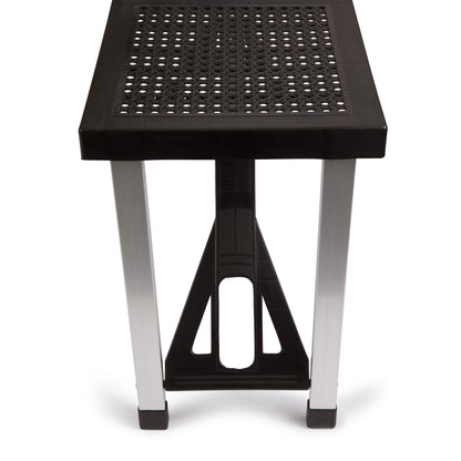 PICNIC TIME Picnic Table Portable Folding Table with Umbrella Hole and Bench Seats for Four for Tailgating, Picnics, and Beach, Collapsible to Suit-Case Style for Easy Transport, Lightweight, (Black)