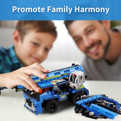 STEM RC Truck Building Toys 2-in-1 Technic Vehicle Building Kits for Boys Age 8-12 Construction Erector Set Crane Truck Build Model for Boys Girls Age 6 7 8 9 10 11 12 13 14+