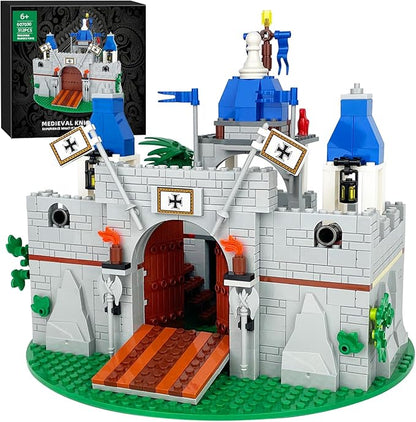 Medieval Knight Castle Building Blocks Set – Comes with 12 Knights Figures  Compatible with Lego Medieval Town Square House Toys  for Adults &amp Children Ages 6+