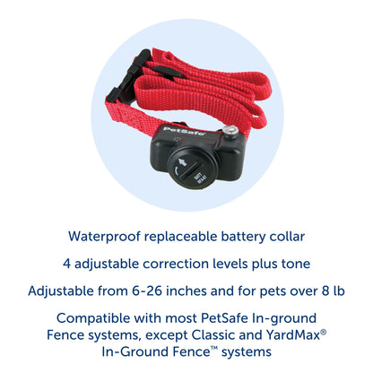 PetSafe Deluxe Ultralight Pet Fence Receiver Collar Electric Dog Containment, In Ground Dog Fence Waterproof Feature, Low Battery Indicator, Pet Collars for Dogs Collar Receiver