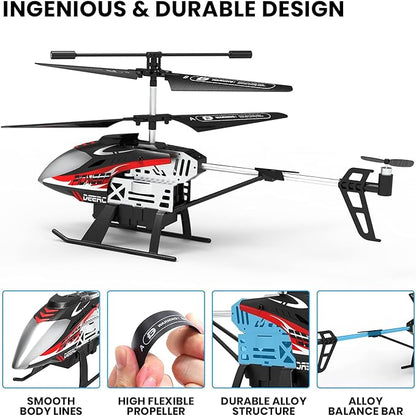 DEERC DE52 Remote Control HelicopterAltitude Hold RC Helicopters with Storage Case Extra Shell2.4GHz Aircraft Indoor Flying Toy with High&ampLow Speed Mode2 Modular Battery for 24 Min Play Boys Gi