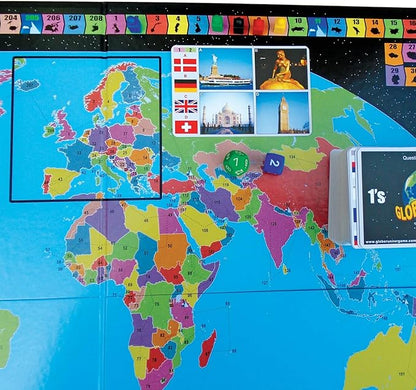 Globe Runner – Educational Family Board Game for Both Kids and Adults That Races Around The World Through Every Country