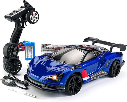 GoolRC RC Drift Car 1:16 Scale 4WD 35KM/H High Speed Remote Control Cars Full Proportional RTR 2.4GHz RC Racing Car with LED Lights Drifting Tire Racing Sport Toy Car for Teens and Adults