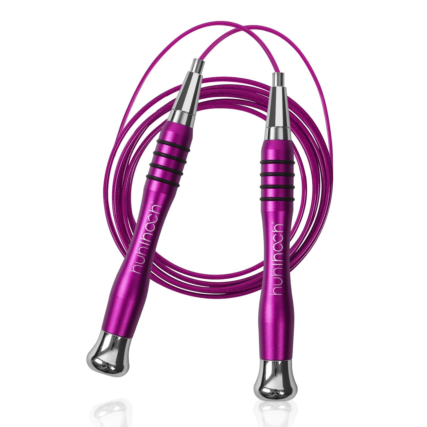 High Speed Jump Rope - Self-Locking No-Screw Design, Weighted Jump Rope, 360° Fast Rotation, Silicone Textured Design, Non-Slip, Includes 2 Speed Ropes Cables for Optimal Fitness Training & More - CrossFit Jump Rope.