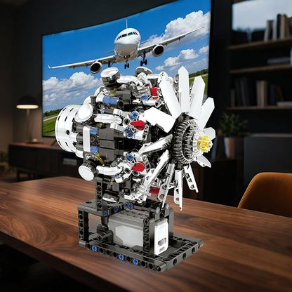 Turbojet Engine Building Set Aircraft Engine Model kit That Run Build Your Own Mini Aircraft Model Engine Kit with Motor STEM Mechanical Physical Science Educational Toys for Kids Adults (558 PCS)