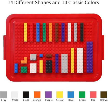 burgkidz Building Bricks 568 Pieces Toys Classic Building Blocks Includes Wheels Door Window Compatible Bulk Block with Storage Box and Baseplate STEM Educational Gift for Kids 3+ Year