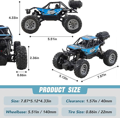 NXD RC Truck 1:18 Remote Control Car with Spray &amp Light 4WD All Terrain Off-Road Monster Truck Toys 2.4 GHz RC Cars for Kids Age 6 7 8 9 10 11 12 Gift for Boys Girls (Blue)