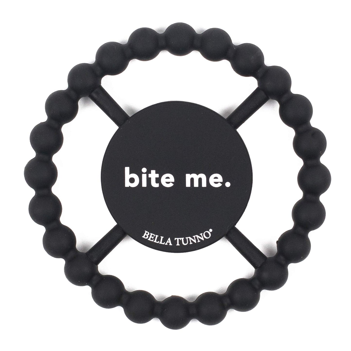 Bella Tunno Happy Teether – Soft & Easy Grip Baby Teether Toy, Silicone Teether Ring to Help Soothe Gums, Non-Toxic and BPA Free, Bite Me